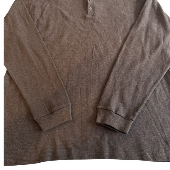 Studio By Bill Blass Men's Vintage Brown Striped Long Sleeve Polo Size XLT - Picture 4 of 13